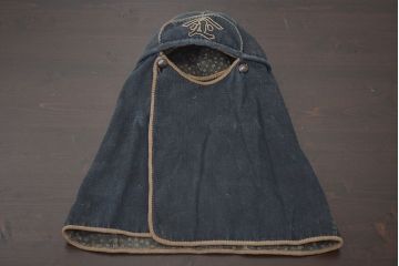 アンティーク雑貨　明治〜大正　古い火消し頭巾(刺子、木綿、藍染、古布)(R-042401)