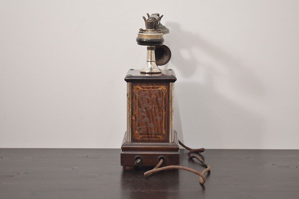 アンティーク雑貨　大正十年　日本電気株式会社　デルビル磁石式電話機(R-042409)