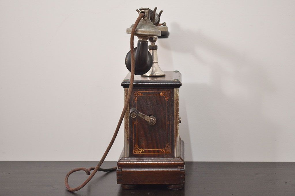 アンティーク雑貨　大正十年　日本電気株式会社　デルビル磁石式電話機(R-042409)