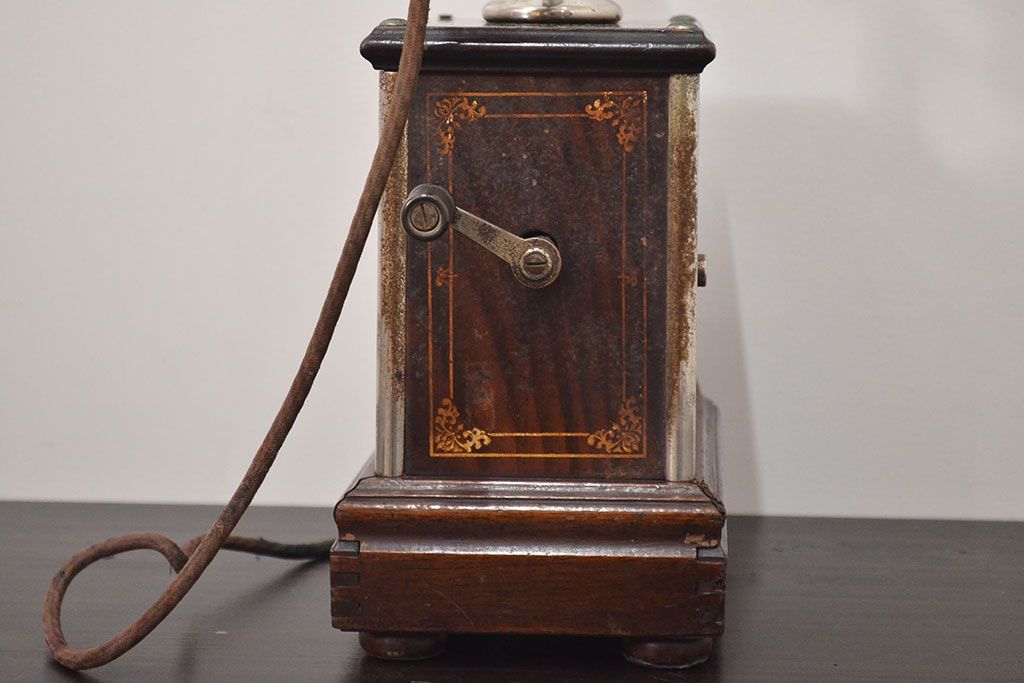 アンティーク雑貨　大正十年　日本電気株式会社　デルビル磁石式電話機(R-042409)