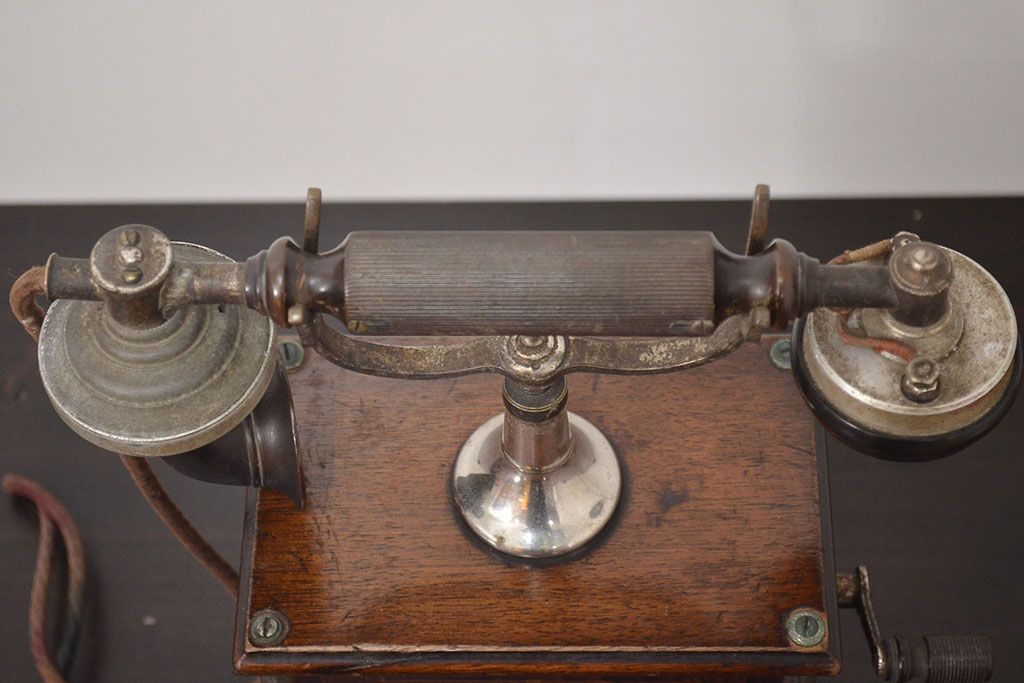 アンティーク雑貨　大正十年　日本電気株式会社　デルビル磁石式電話機(R-042409)