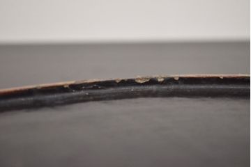 アンティーク雑貨　味の良い古い木製盆(李朝、時代物、漆器)(R-042411)