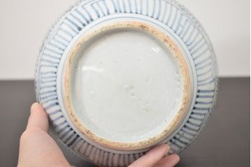 アンティーク雑貨　江戸後期　古伊万里　染付　蛸唐草　徳利(花瓶)(R-042413)