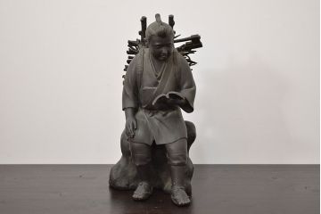 アンティーク雑貨　昭和初期　古い二宮金次郎　ブロンズ像　6.41kg(應需銘)(R-042414)