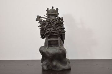 アンティーク雑貨　昭和初期　古い二宮金次郎　ブロンズ像　6.41kg(應需銘)(R-042414)