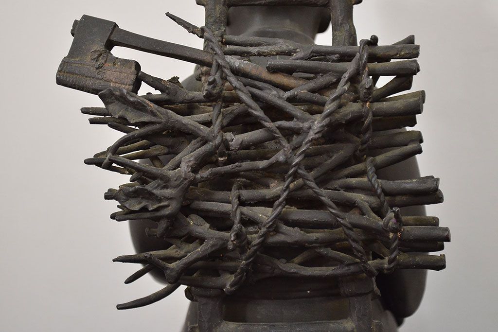 アンティーク雑貨　昭和初期　古い二宮金次郎　ブロンズ像　6.41kg(應需銘)(R-042414)