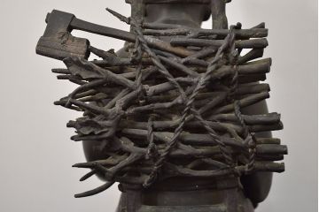 アンティーク雑貨　昭和初期　古い二宮金次郎　ブロンズ像　6.41kg(應需銘)(R-042414)