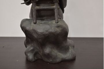 アンティーク雑貨　昭和初期　古い二宮金次郎　ブロンズ像　6.41kg(應需銘)(R-042414)