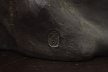 アンティーク雑貨　昭和初期　古い二宮金次郎　ブロンズ像　6.41kg(應需銘)(R-042414)