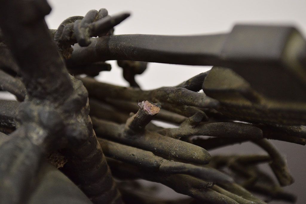 アンティーク雑貨　昭和初期　古い二宮金次郎　ブロンズ像　6.41kg(應需銘)(R-042414)