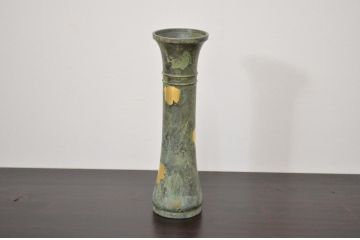 四世　秦蔵六　塗金銅花生(花瓶、共箱)(R-042424)