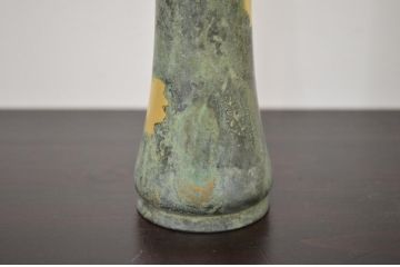四世　秦蔵六　塗金銅花生(花瓶、共箱)(R-042424)