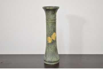 四世　秦蔵六　塗金銅花生(花瓶、共箱)(R-042424)
