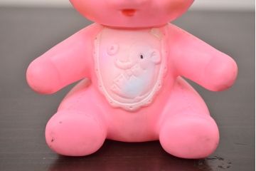 アンティーク雑貨　昭和レトロ　セキグチ　ビンテージラバードール2点(うさぎ、くま、ビニール人形)(R-042444)