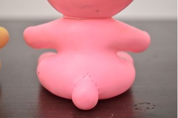 アンティーク雑貨　昭和レトロ　セキグチ　ビンテージラバードール2点(うさぎ、くま、ビニール人形)(R-042444)