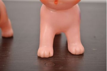 アンティーク雑貨　昭和レトロ　ビンテージラバードール3点(犬、ねこ、ビニール人形)(R-042445)