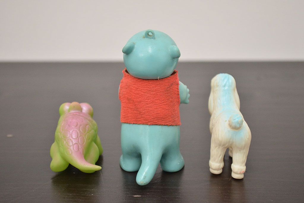 アンティーク雑貨　パトラ　山ねずみロッキーチャック　古茂田ヒロコ　ロコたんのペット　ソフビなど3点セット(R-042449)