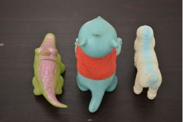 アンティーク雑貨　パトラ　山ねずみロッキーチャック　古茂田ヒロコ　ロコたんのペット　ソフビなど3点セット(R-042449)