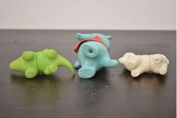 アンティーク雑貨　パトラ　山ねずみロッキーチャック　古茂田ヒロコ　ロコたんのペット　ソフビなど3点セット(R-042449)