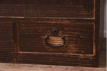 アンティーク家具　昭和初期　レトロな雰囲気が味のあるローボード(テレビ台、キャビネット、収納棚)(R-042454)