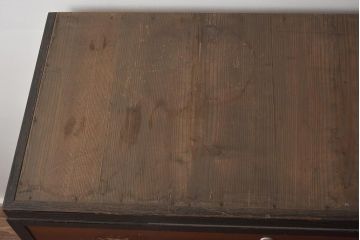 レトロ家具　すっきりとしたツートーンのチェスト(タンス、箪笥、引き出し)(R-042455)