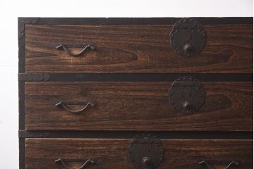 アンティーク家具　明治大正期　情緒あふれる衣装箪笥(和タンス、引き出し)(R-042456)