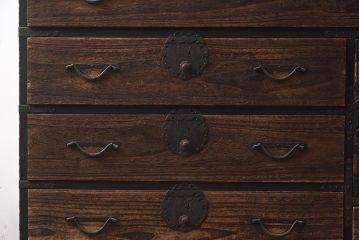 アンティーク家具　明治大正期　情緒あふれる衣装箪笥(和タンス、引き出し)(R-042456)