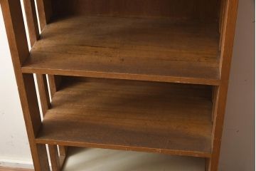 レトロ家具　昭和レトロ　味わいと温もりあふれる本棚(オープンラック、収納棚、飾り棚)(R-042459)