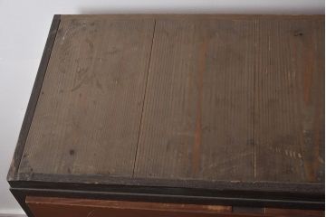 レトロ家具　すっきりとしたツートーンのチェスト(タンス、箪笥、引き出し)(R-042460)