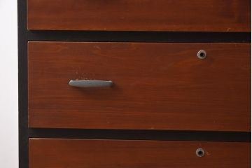 レトロ家具　すっきりとしたツートーンのチェスト(タンス、箪笥、引き出し)(R-042460)