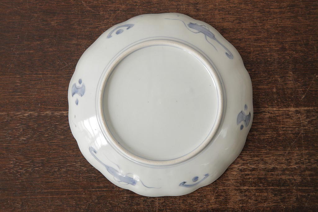 アンティーク雑貨　古民具・骨董　明治期　伊万里焼　色絵七寸皿2枚セット(和食器、中皿)(R-042462)