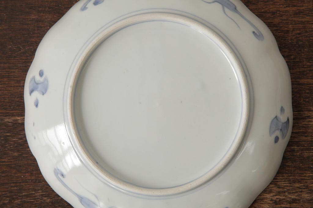 アンティーク雑貨　古民具・骨董　明治期　伊万里焼　色絵七寸皿2枚セット(和食器、中皿)(R-042462)