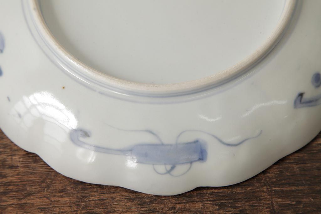 アンティーク雑貨　古民具・骨董　明治期　伊万里焼　色絵七寸皿2枚セット(和食器、中皿)(R-042462)