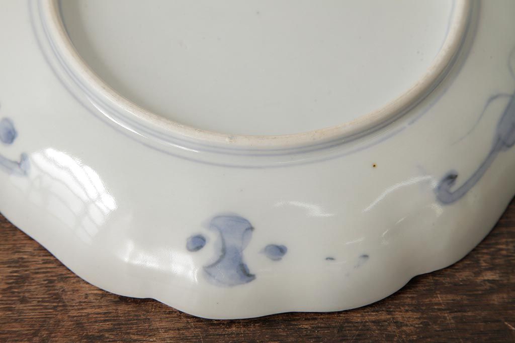 アンティーク雑貨　古民具・骨董　明治期　伊万里焼　色絵七寸皿2枚セット(和食器、中皿)(R-042462)