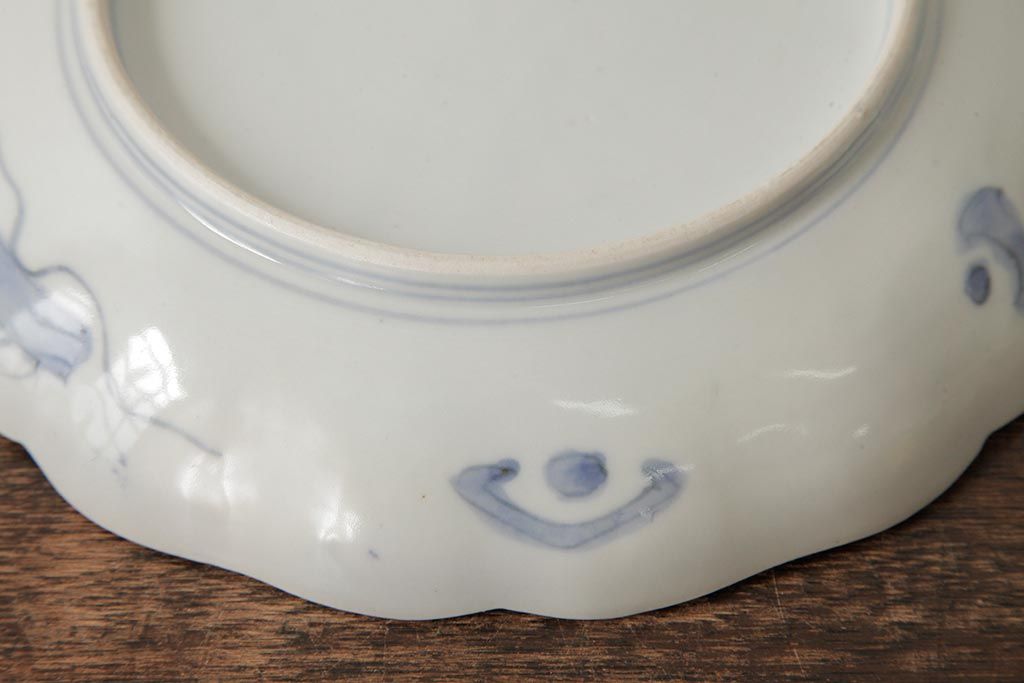 アンティーク雑貨　古民具・骨董　明治期　伊万里焼　色絵七寸皿2枚セット(和食器、中皿)(R-042462)