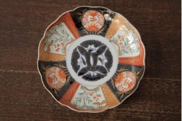 アンティーク雑貨　古民具・骨董　明治期　伊万里焼　色絵七寸皿2枚セット(和食器、中皿)(R-042462)