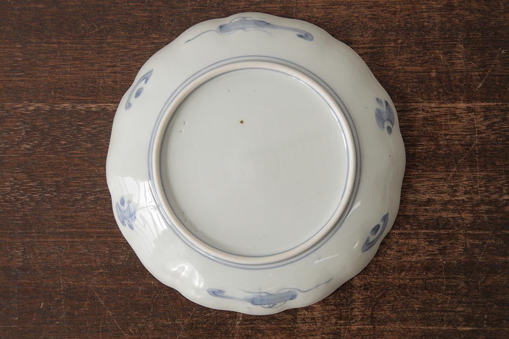 アンティーク雑貨　古民具・骨董　明治期　伊万里焼　色絵七寸皿3枚セット(和食器、中皿)(R-042463)