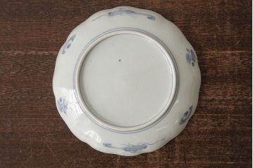 アンティーク雑貨　古民具・骨董　明治期　伊万里焼　色絵七寸皿3枚セット(和食器、中皿)(R-042463)