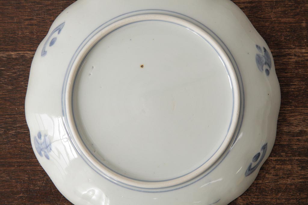 アンティーク雑貨　古民具・骨董　明治期　伊万里焼　色絵七寸皿3枚セット(和食器、中皿)(R-042463)