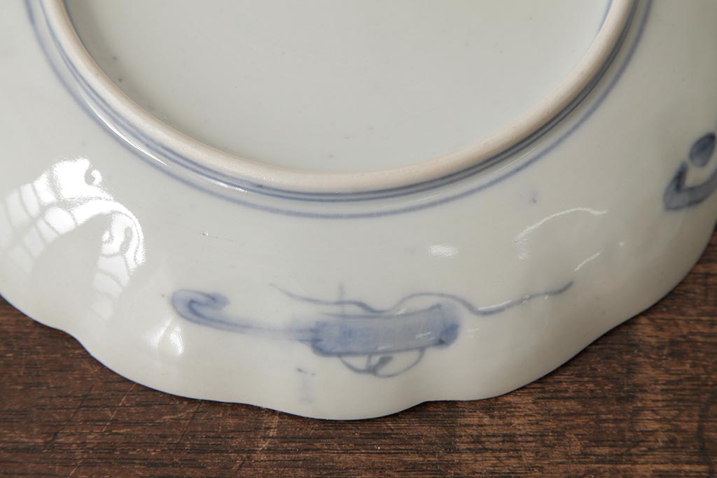 アンティーク雑貨　古民具・骨董　明治期　伊万里焼　色絵七寸皿3枚セット(和食器、中皿)(R-042463)