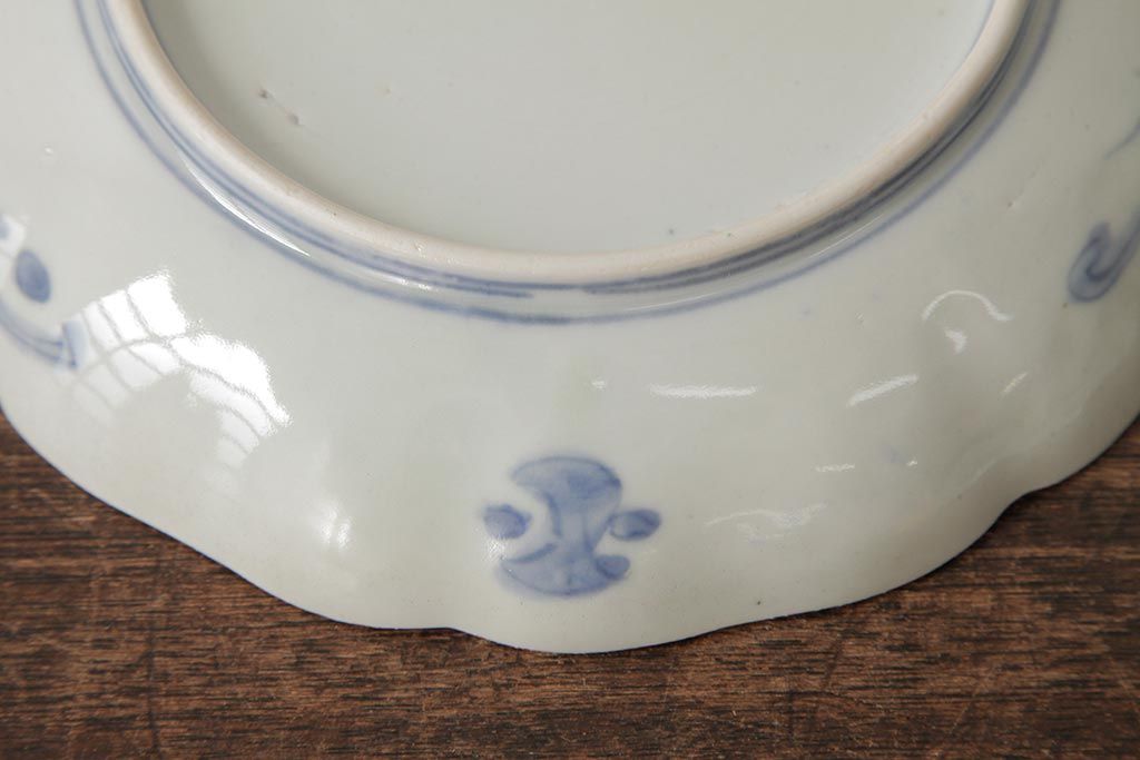 アンティーク雑貨　古民具・骨董　明治期　伊万里焼　色絵七寸皿3枚セット(和食器、中皿)(R-042463)