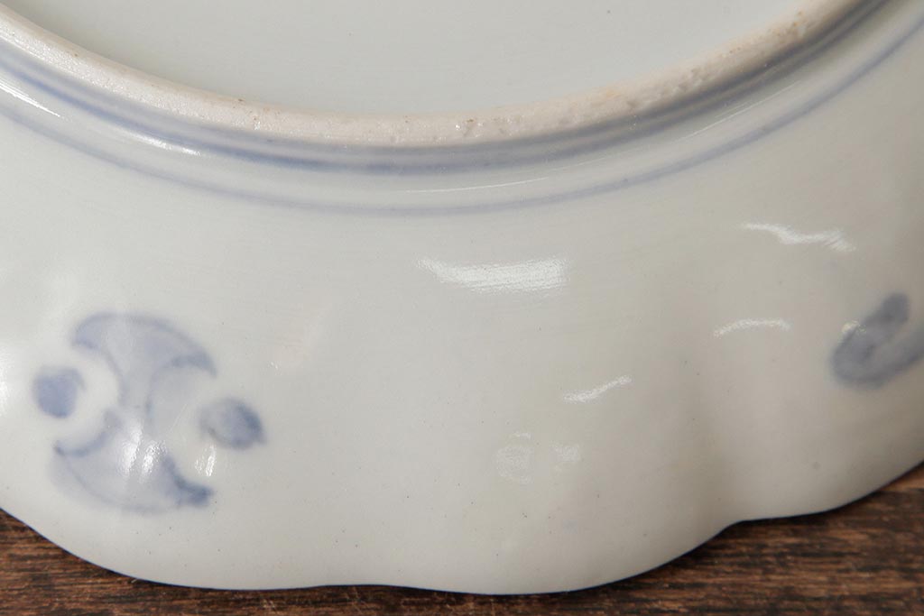 アンティーク雑貨　古民具・骨董　明治期　伊万里焼　色絵七寸皿3枚セット(和食器、中皿)(R-042463)