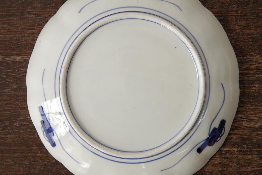 アンティーク雑貨　古民具・骨董　明治期　伊万里焼　色絵七寸皿2枚セット(和食器、中皿)(R-042464)