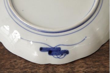 アンティーク雑貨　古民具・骨董　明治期　伊万里焼　色絵七寸皿2枚セット(和食器、中皿)(R-042464)