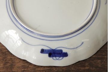 アンティーク雑貨　古民具・骨董　明治期　伊万里焼　色絵七寸皿2枚セット(和食器、中皿)(R-042466)