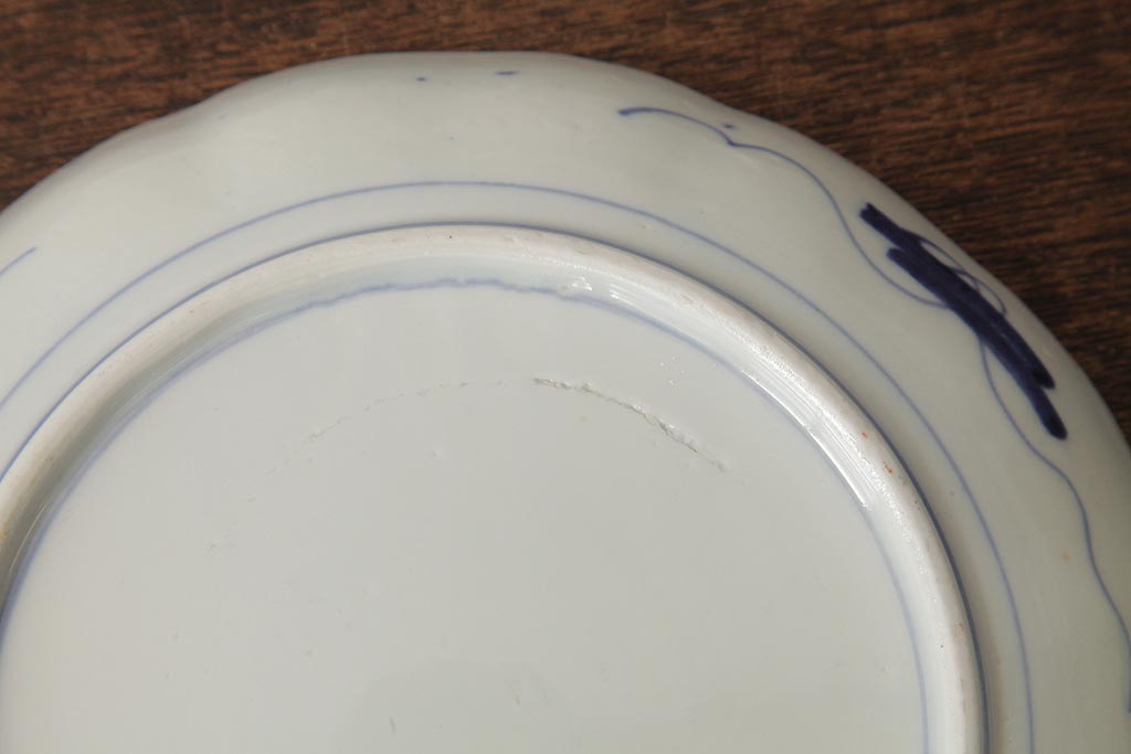 アンティーク雑貨　古民具・骨董　明治期　伊万里焼　色絵七寸皿2枚セット(和食器、中皿)(R-042467)