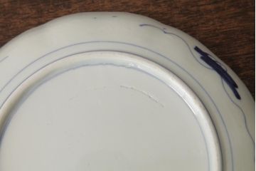 アンティーク雑貨　古民具・骨董　明治期　伊万里焼　色絵七寸皿2枚セット(和食器、中皿)(R-042467)