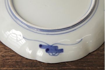 アンティーク雑貨　古民具・骨董　明治期　伊万里焼　色絵七寸皿2枚セット(和食器、中皿)(R-042467)