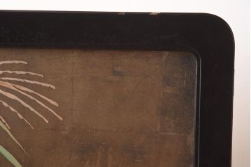 アンティーク家具　在銘　秋草　鷹　豪華な印象を与える衝立(つい立て)(R-042478)