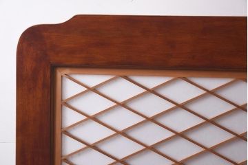 ビンテージ家具　障子入り　鶴松の透かしが和の雰囲気漂う衝立(つい立て、パーテーション)(R-042479)